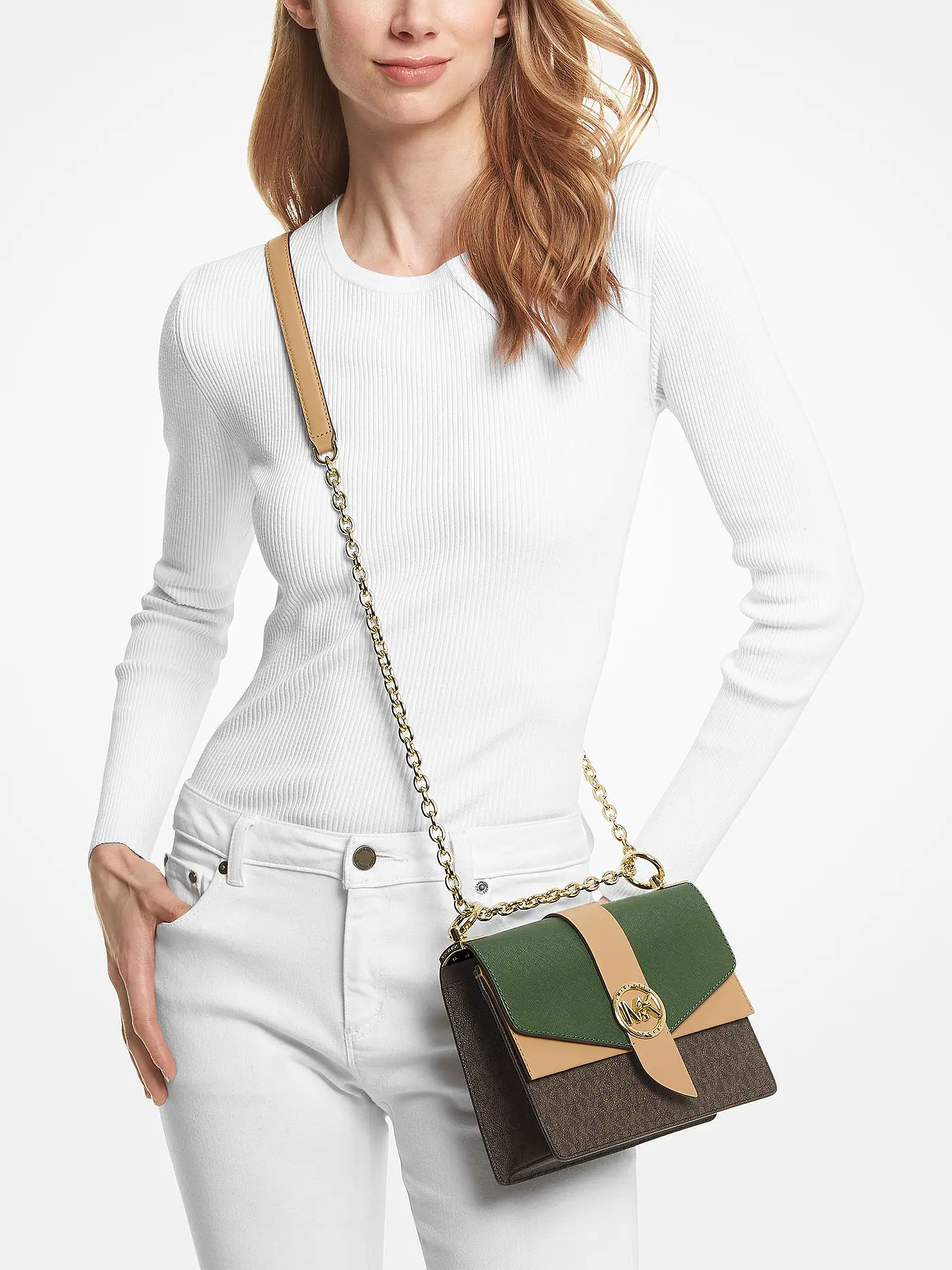 MICHAEL KORS | Tasche - Umhängetasche Greenwich S | dunkelgrün